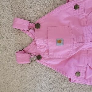 Toddler Girls Pink Overalls